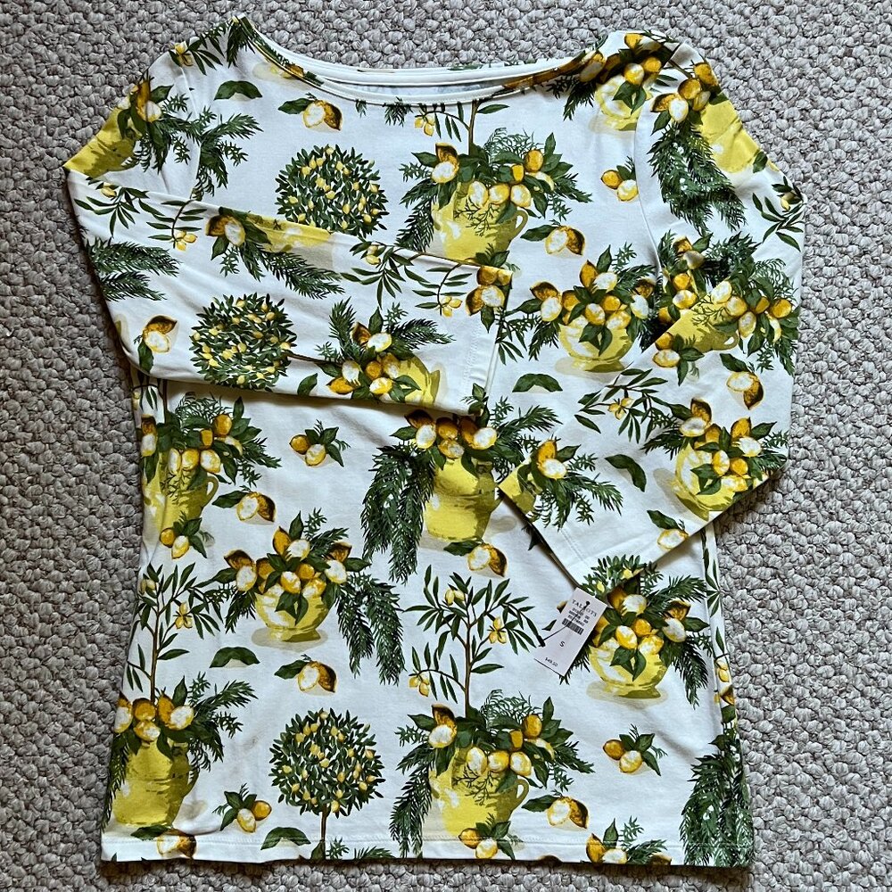 TALBOTS - Bateau Neck Tee -- Lemon Tree -- NEW with Tag - Picture 6 of 11